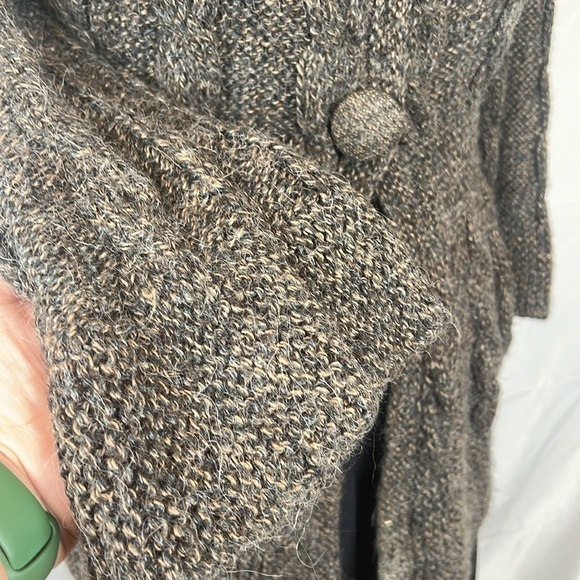 Caamaño 100% Alpaca Hand Knit Sweater Jacket Size Medium Peru Boho Cottagecore - Picture 3 of 12